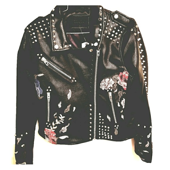 Jackets & Blazers - Motocycle Studded Embroidery Jacket
